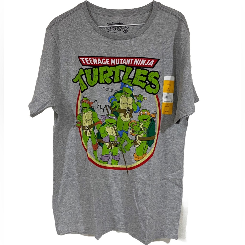 Mens Teenage Mutant Ninja Turtles Short Sleeve Graphic Logo Shirt Size Large NEW